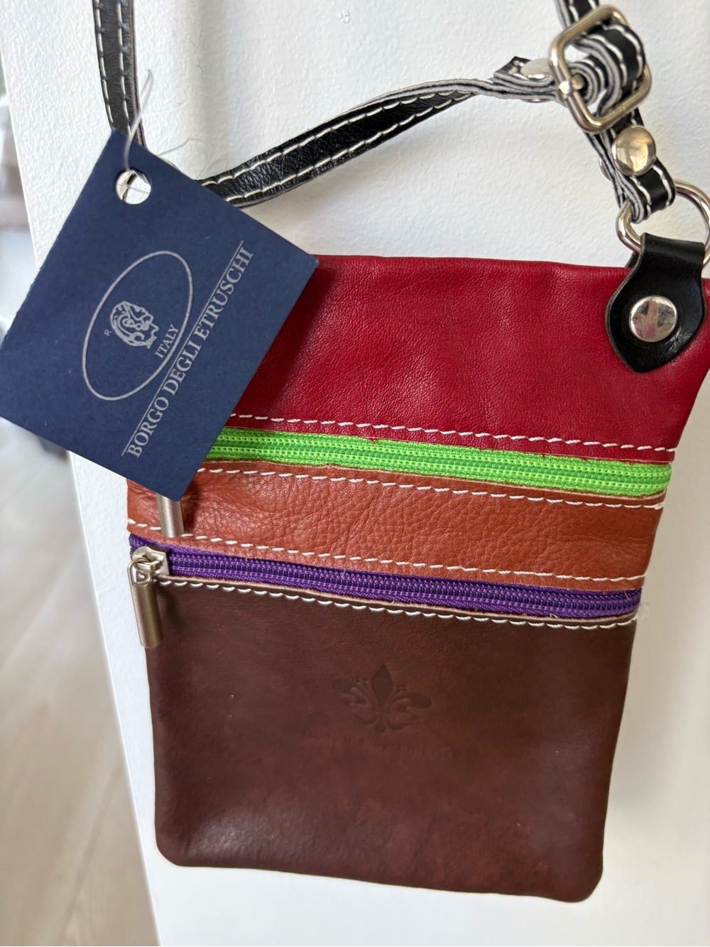 Borgo Degli Etruschi Colorblock Leather Crossbody - from Florence